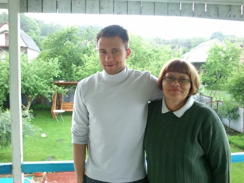 Eugene Venger and his mother