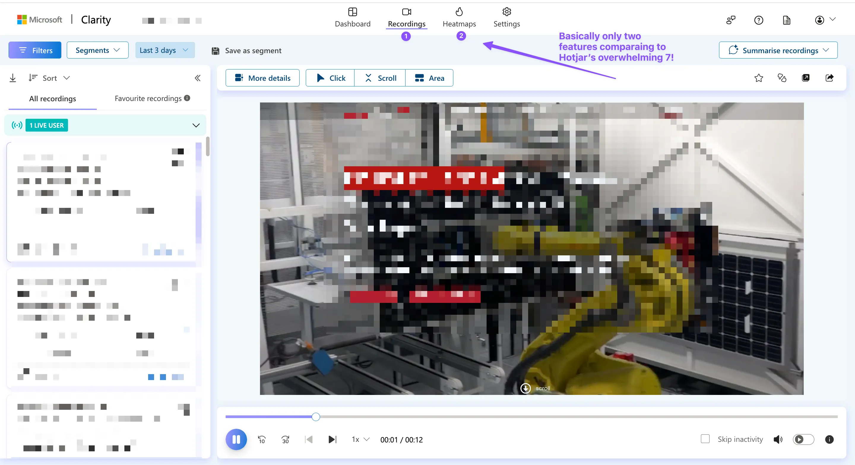 Microsoft Clarity Dashboard